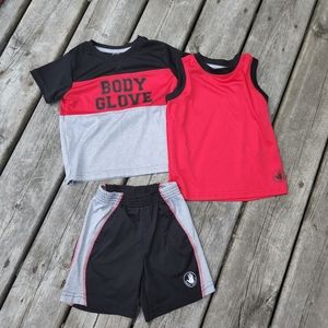 💥3 for $15💥 Boys 3pc Body Glove set red/black/grey 24MONTHS